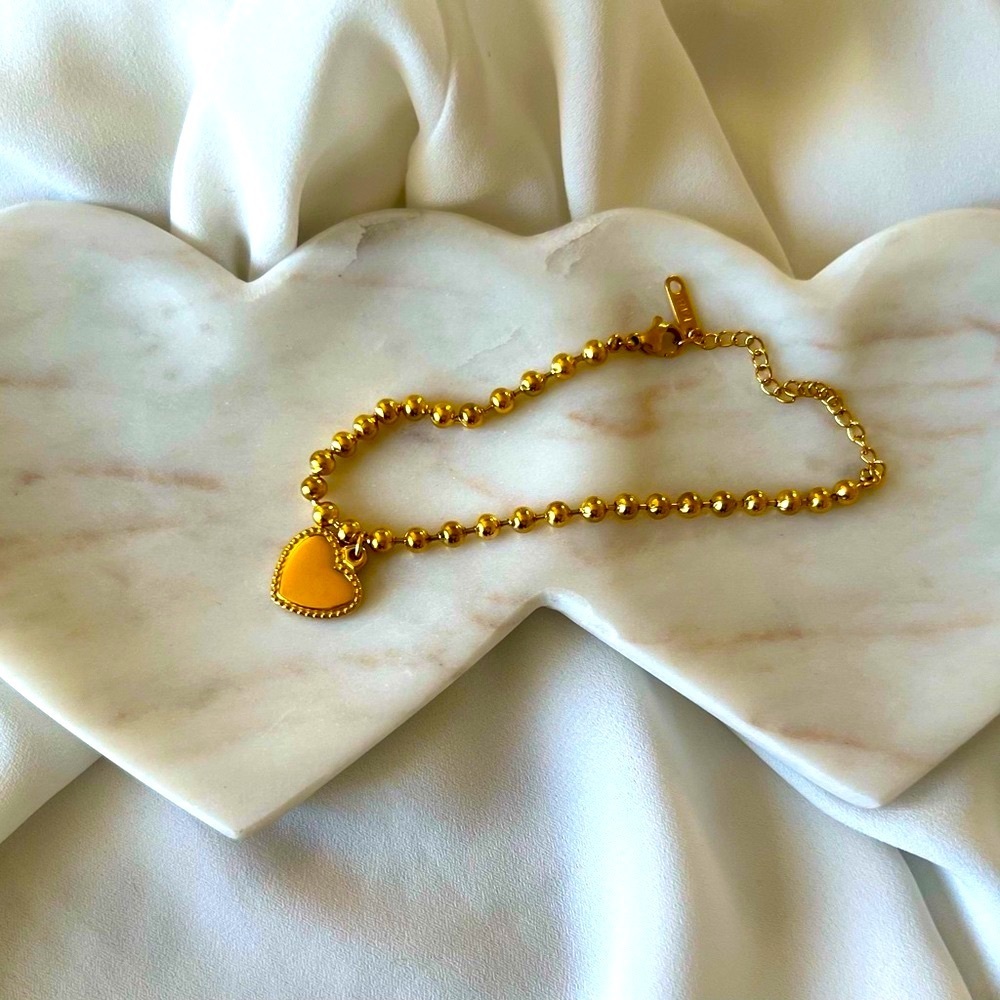 18K Gold Plated Stainless Steel “Heart” Bracelet - Picture 4 of 4